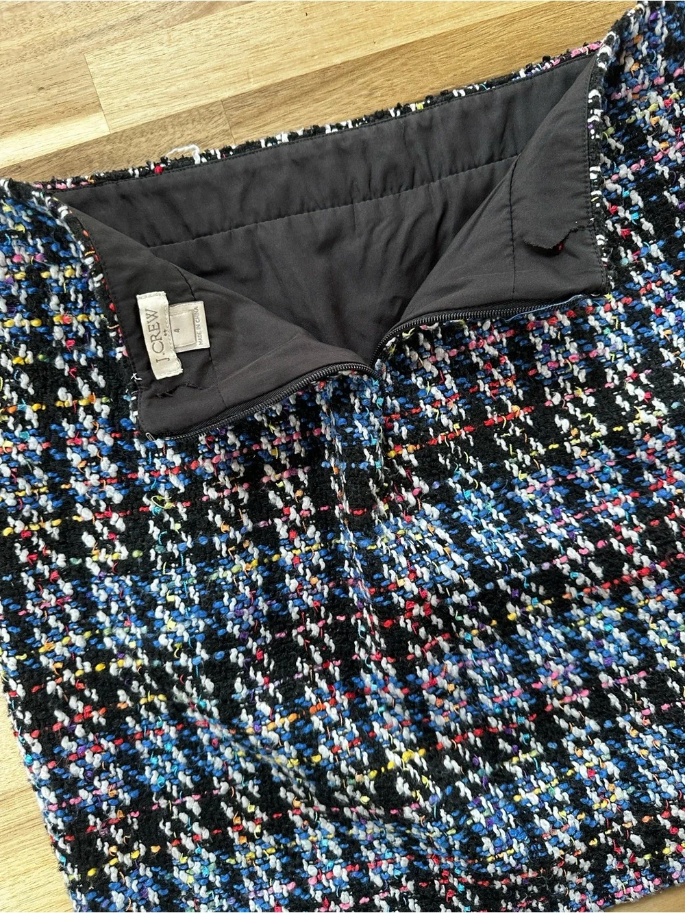 J. Crew Black Multi Tweed Mini Skirt